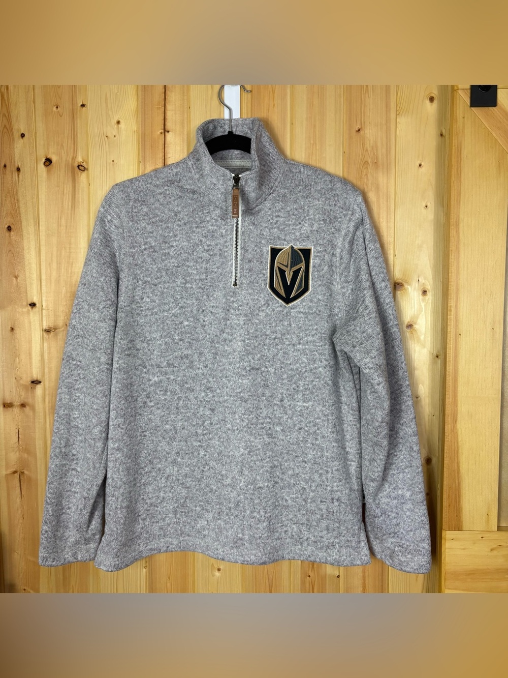 CCM Vegas Golden Knights 1/4 Zip Pullover Embroidered Sweater Grey NHL